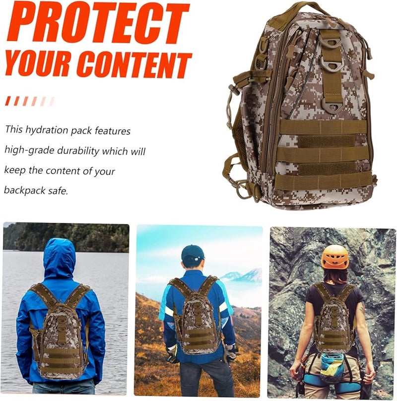 HANABASS Desert Camouflage Outdoor Backpack for Travel Hiking Camping with Multiple Pockets - Image 5